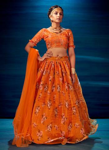 Get Ready For The Upcoming Festive And Wedding Season With This Designer Lehenga In All Over Beautiful Colored.Its Beaytified With Digital Printed And Embroidery.Buy Now These Amazing Collection.