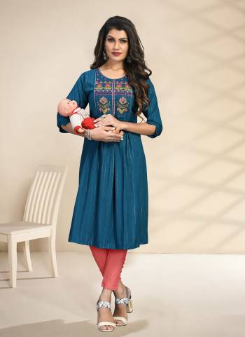 Grab These Readymade Kurti is Specially Made for Feeding And During Maternity Period.Its Come With Rayon Fabric With Embroidery Work