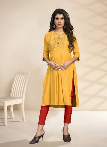 Grab These Readymade Kurti is Specially Made for Feeding And During Maternity Period.Its Come With Rayon Fabric With Embroidery Work