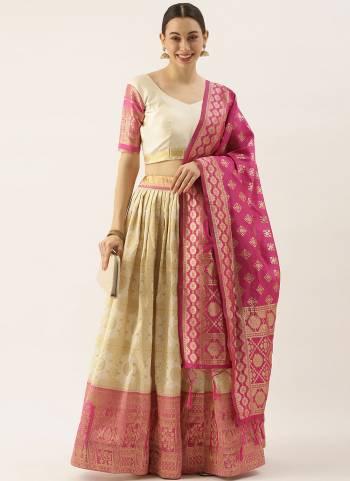 Simple And Elegant Lehenga Is Here In All Over Pretty Colored.These Lehenga And Blouse Are Fabricated On Banarasi Silk Based Pair With Banarasi Silk Dupatta.Its Beautified With Heavy Wevon Designer Work.