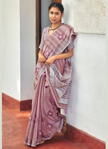 Most Demanding Collection Is Here, Grab These Pretty Colored Saree Pair With Blouse.These Saree And Blouse Are Fabricated On Linen Based.Its Beautified With Designer Work.