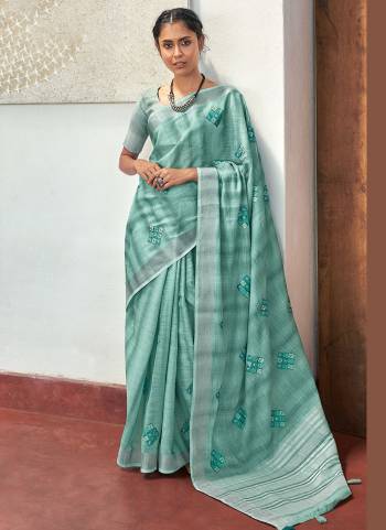 Most Demanding Collection Is Here, Grab These Pretty Colored Saree Pair With Blouse.These Saree And Blouse Are Fabricated On Linen Based.Its Beautified With Designer Work.