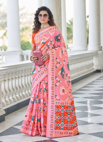 For A  Beautiful Look,Grab These Fancy Saree In All Over Fine Colored Pair With Pretty Blouse.These Saree And Blouse Are Fabricated On Patola Silk.Beautified With Heavy Wevon Patola Designer.