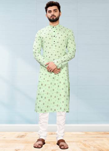 Take your ethnic style quotient to the next level by wearing this fashionable kurta set.Its Come With Cotton Fabricated Pair With Cotton Fabric Payjama.Buy Now