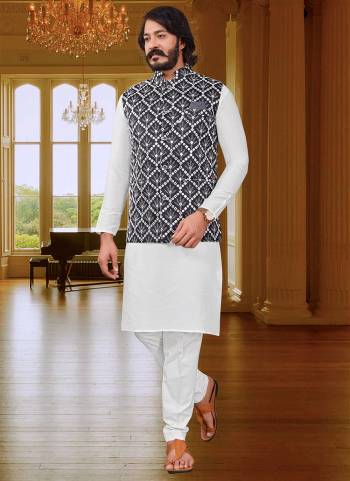 Take your ethnic style quotient to the next level by wearing this fashionable kurta set.Its Come With Art Silk Fabricated Pair With Art Silk Jacket And Cotton Fabric Payjama.Buy Now