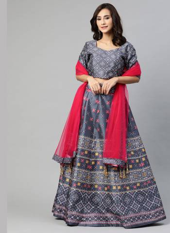 For A Pretty Look , Grab These Lehenga Come With Fine Colored Pair With Blouse And Dupatta.These Lehenga And Blouse Are Fabricated On Art Silk Based Pair With Net Blouse Its Beautified With Designer Digital Printed.