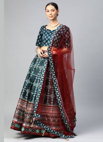 For A Pretty Look , Grab These Lehenga Come With Fine Colored Pair With Blouse And Dupatta.These Lehenga And Blouse Are Fabricated On Art Silk Based Pair With Net Blouse Its Beautified With Designer Digital Printed.