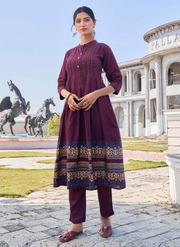 This Festive Season Look Beautiful And Feel comfortable In Beautiful Colored Kurti With Pant.These Kurti And Pant Are Fabricated On Rayon Slub.Its Beautified With Designer Printed With Embroidery.Its Available In All Regular Size.