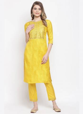 This Festive Season Look Beautiful And Feel comfortable In Beautiful Colored Kurti With Pant.These Kurti And Pant Are Fabricated On Silk Blend.Its Beautified With Designer Sequance Embroidery Work.Its Available In All Regular Size.