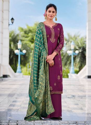 Grab These Plazzo Suit in All Over Beautiful Colored.These Suit Is Fabricated On Satin Georgette Pair With Santoon Bottom And Banarasi Dupatta.Buy Now These Amazing Suit.