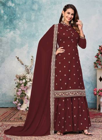 Grab These Semi Stiched Designer Sharara Suit in Lovely Colored Pair With Bottom And Dupatta.These Suit is Fabricated On Art Silk Pair With Art Silk Bottom And Faux Georegette Dupatta.Its Beautified With Heavy Embroidery Work.