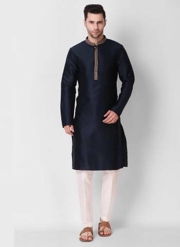 Take your ethnic style quotient to the next level by wearing this fashionable kurta set.Its Come With Art Silk Fabricated Pair With Art Silk Fabric Payjama.Buy Now