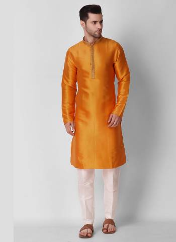 Take your ethnic style quotient to the next level by wearing this fashionable kurta set.Its Come With Art Silk Fabricated Pair With Art Silk Fabric Payjama.Buy Now