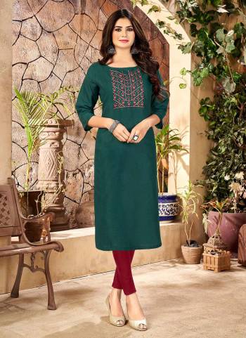 Simple And Elegant Looking Plain Kurti Is Here In Beautiful Colored.Its Fabricated On Rayon Handloom Slub Cotton With Embroidery Work.its Available in All Regular Size.Buy Now