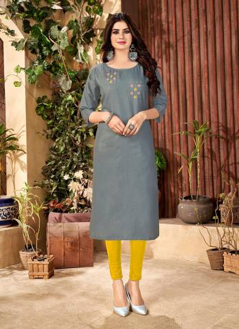 Simple And Elegant Looking Plain Kurti Is Here In Beautiful Colored.Its Fabricated On Rayon Handloom Slub Cotton With Embroidery Work.its Available in All Regular Size.Buy Now