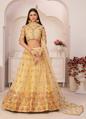 For A Different Look,Grab These Designer Lehenga in All Over Pretty Colored Pair With Blouse And Dupatta.These Lehenga Choli is All Over Net Base Fabric With Designer Work.Buy Now These Lehenga For Up Coming Wedding Season