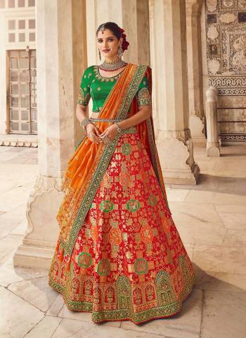 Grab These Designer Lehenga Choli in All Over Fine Colored Pair With Designer Blouse And Dupatta.These Lehenga choli is Fabricated on Banarasi Silk Pair With Silk Blouse AndBanarasi Silk Dupatta.Its Beaitified With Heavy Designer Work.