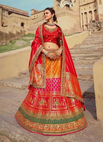 Grab These Designer Lehenga Choli in All Over Fine Colored Pair With Designer Blouse And Dupatta.These Lehenga choli is Fabricated on Banarasi Silk Pair With Silk Blouse AndBanarasi Silk Dupatta.Its Beaitified With Heavy Designer Work.