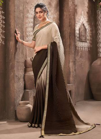 Attrective This Good Looking Saree in All Over Beautiful Colored Pair With Matching Colored Blouse.These Saree is Fabricated On Chinon Crush Pair With Fancy Blouse.Its Beautified With Designer Work.