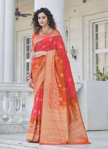 For A Different Look ,Grab These Saree in Beautiful Colored Pair With Contrasting Blouse These Saree And Blouse Are Fabricated on Banarasi Silk.Its Beautified With Heavy Wevon Jari Designer Work.