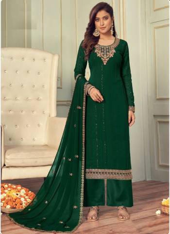 Simple And Elegant Looking Suit Is Here in Pretty Colored Pair With Bottom And Dupatta.These Top Is Fabricated on Faux Georgette Pair With Santoon Bottom And Faux Georgette Dupatta.Its Beautified With Designer Embroidery Work.