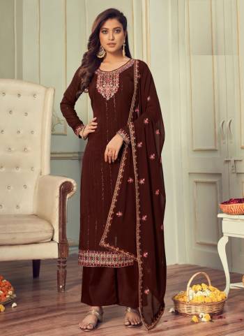 Simple And Elegant Looking Suit Is Here in Pretty Colored Pair With Bottom And Dupatta.These Top Is Fabricated on Faux Georgette Pair With Santoon Bottom And Faux Georgette Dupatta.Its Beautified With Designer Embroidery Work.