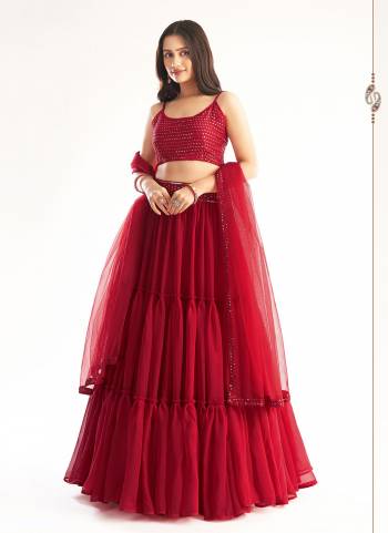 Grab These Readymade Lehenga Choli in Al Over Same Colored.These Lehenga And Blouse Are Fabricated On Georgette Based Pair With Net Dupatta.Its Beautified With Designer Sequance Embroidery Work.