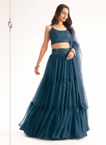 Grab These Readymade Lehenga Choli in Al Over Same Colored.These Lehenga And Blouse Are Fabricated On Georgette Based Pair With Net Dupatta.Its Beautified With Designer Sequance Embroidery Work.