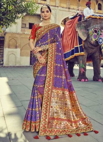 Grab These Heavy Designer Look Saree in Lovely Colored pair With Designer Blouse.These Saree And Blouse Are Fabricated On Silk Based.its Beautified With Wevon Designer And Mirror Embroidery Work.