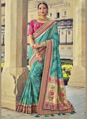 Grab These Heavy Designer Look Saree in Lovely Colored pair With Designer Blouse.These Saree And Blouse Are Fabricated On Silk Based.its Beautified With Wevon Designer And Mirror Embroidery Work.