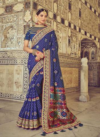 Grab These Heavy Designer Look Saree in Lovely Colored pair With Designer Blouse.These Saree And Blouse Are Fabricated On Silk Based.its Beautified With Wevon Designer And Mirror Embroidery Work.