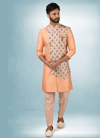 Take your ethnic style quotient to the next level by wearing this fashionable kurta set.Its Come With Art Silk Fabricated Top And Art Silk Bottom.Buy Now These Amazing Collection