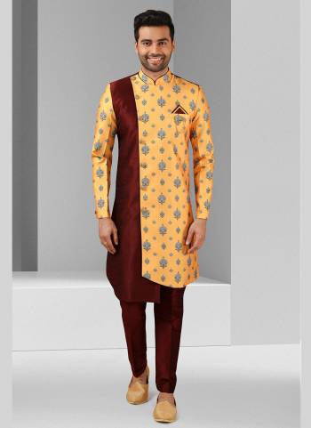 Take your ethnic style quotient to the next level by wearing this fashionable kurta set.Its Come With Art Silk Fabricated Top And Art Silk Bottom.Buy Now These Amazing Collection