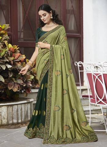 Grab These Designer Saree in All Over Fine Colored.These Saree And Blouse Are Fabricated On Vichitra Silk Based.Its Beautified With Heavy Designer Embroidery Work.