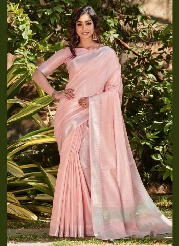 Grab These Beautiful Saree in All Over Fine Colored.These Saree And Blouse Are Fabricated On Tissue Linen Based.Its Beautified With Silver Jari Wevon Temple Designer Work.