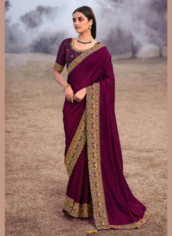 Grab These Beautiful Saree in All Over Fine Colored.These Saree And Blouse Are Fabricated On Vichitra Silk Based.Its Beautified With Designer Work.