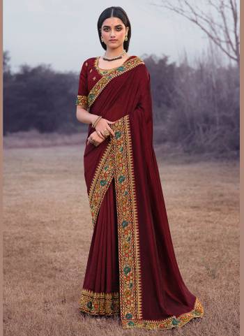 Grab These Beautiful Saree in All Over Fine Colored.These Saree And Blouse Are Fabricated On Vichitra Silk Based.Its Beautified With Designer Work.