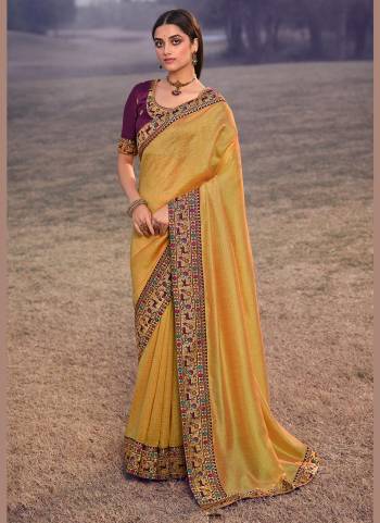 Grab These Beautiful Saree in All Over Fine Colored.These Saree And Blouse Are Fabricated On Vichitra Silk Based.Its Beautified With Designer Work.