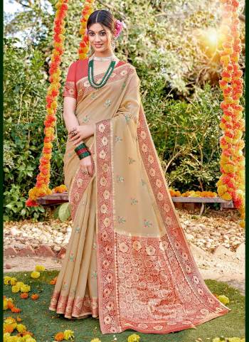 Grab These Saree in Pretty Colored Pair With Blouse These Saree And Blouse Are Fabricated On Cotton Based.Its Beautified With Heavy Wevon Designer Work.