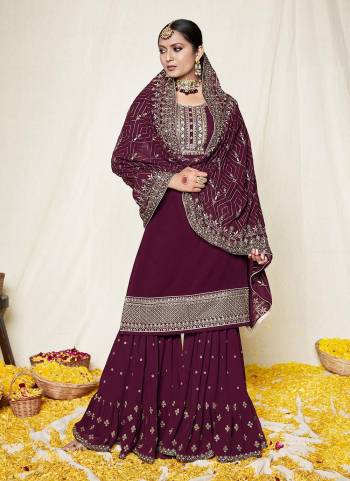 For A Designer Look,Grab These Sharara Suit in Lovely Colored Pair With Bottom And Dupatta.These Top And Dupatta Are Fabricated On Georgette Pair With Santoon Bottom.Its Beautified With Heavy Designer Work.