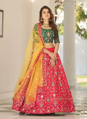 For A Beautiful Look Grab These Designer Lehenga in All Over Fine Colored.These Lehenga And Blouse Are Fabricated Silk Pair With Net Dupatta.Its Beautified With Heavy Designer Work.