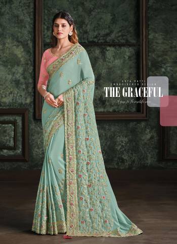 For A Designer Look,Grab These Saree in All Over Beautiful Colored.These Saree is Fabricated On Satin Georgette Pair Wth Satin Silk Blouse.Its Beautified With Heavy Designer Work.