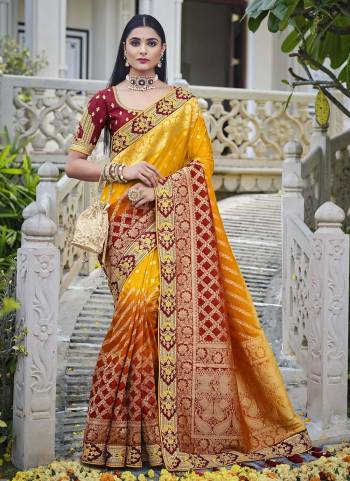 For A Different Look , Grab These Beautiful Saree in Fine Colored.These Saree is Fabricated On Banarasi Silk Pair With Raw Silk Blouse.Its Beautified With Heavy Wevon Designer And Embroidery Work.