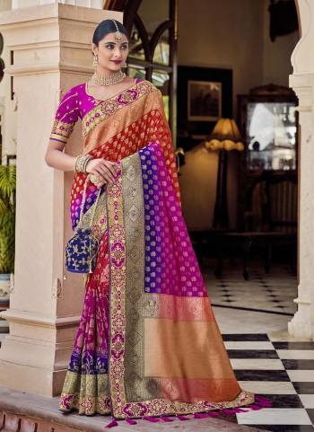 For A Different Look , Grab These Beautiful Saree in Fine Colored.These Saree is Fabricated On Banarasi Silk Pair With Raw Silk Blouse.Its Beautified With Heavy Wevon Designer And Embroidery Work.
