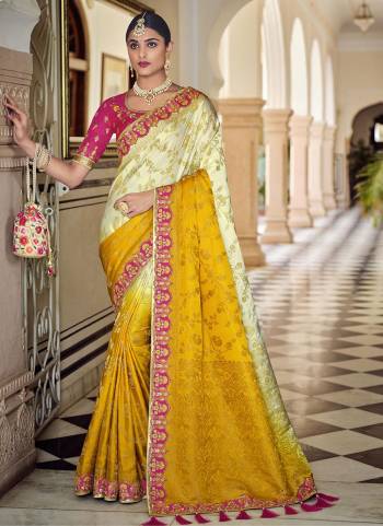 For A Different Look , Grab These Beautiful Saree in Fine Colored.These Saree is Fabricated On Banarasi Silk Pair With Raw Silk Blouse.Its Beautified With Heavy Wevon Designer And Embroidery Work.