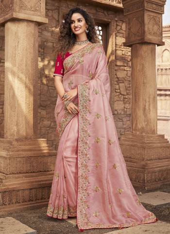 For A Bold And Beautiful Look, Grab This Designer Saree in Pretty Colored.These Saree And Blouse Are Fabricated On Organza?Based.Its Beautified With Heavy Designer Work.