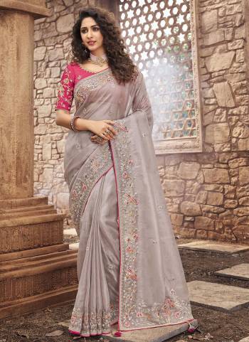 For A Bold And Beautiful Look, Grab This Designer Saree in Pretty Colored.These Saree And Blouse Are Fabricated On Organza?Based.Its Beautified With Heavy Designer Work.