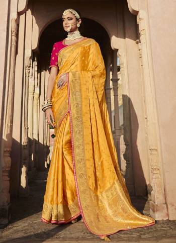 Enhance Your Personality Wearing This Designer Saree in All Over Lovely Colored.These Saree And Blouse Are Fabricated On Satin Silk Based.Its Beautified With Wevon Designer And Embroidery Work.