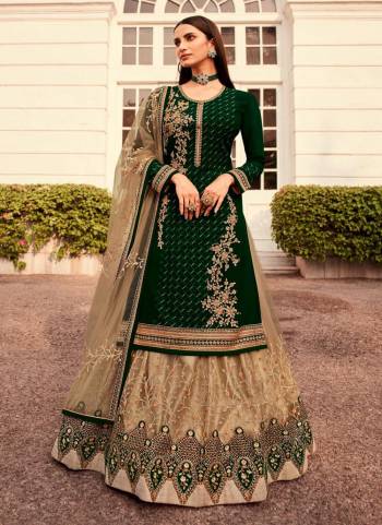 Celebrate This Festive Season Wearing This Suit In All Over Fine Colored.These Top is Fabricated On Faux Georgette Pair With Faux Georgette Bottom And Net Dupatta.Its Beautified With Heavy Designer Embroidery Work.