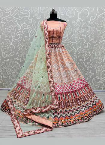 Looking Different,Grab These Lehenga in Beautiful Colored.These Lehenga And Blouse Are Fabricated On Georgette Based.Pair With Soft Net Blouse.Its Beautified With Heavy Designer Work.